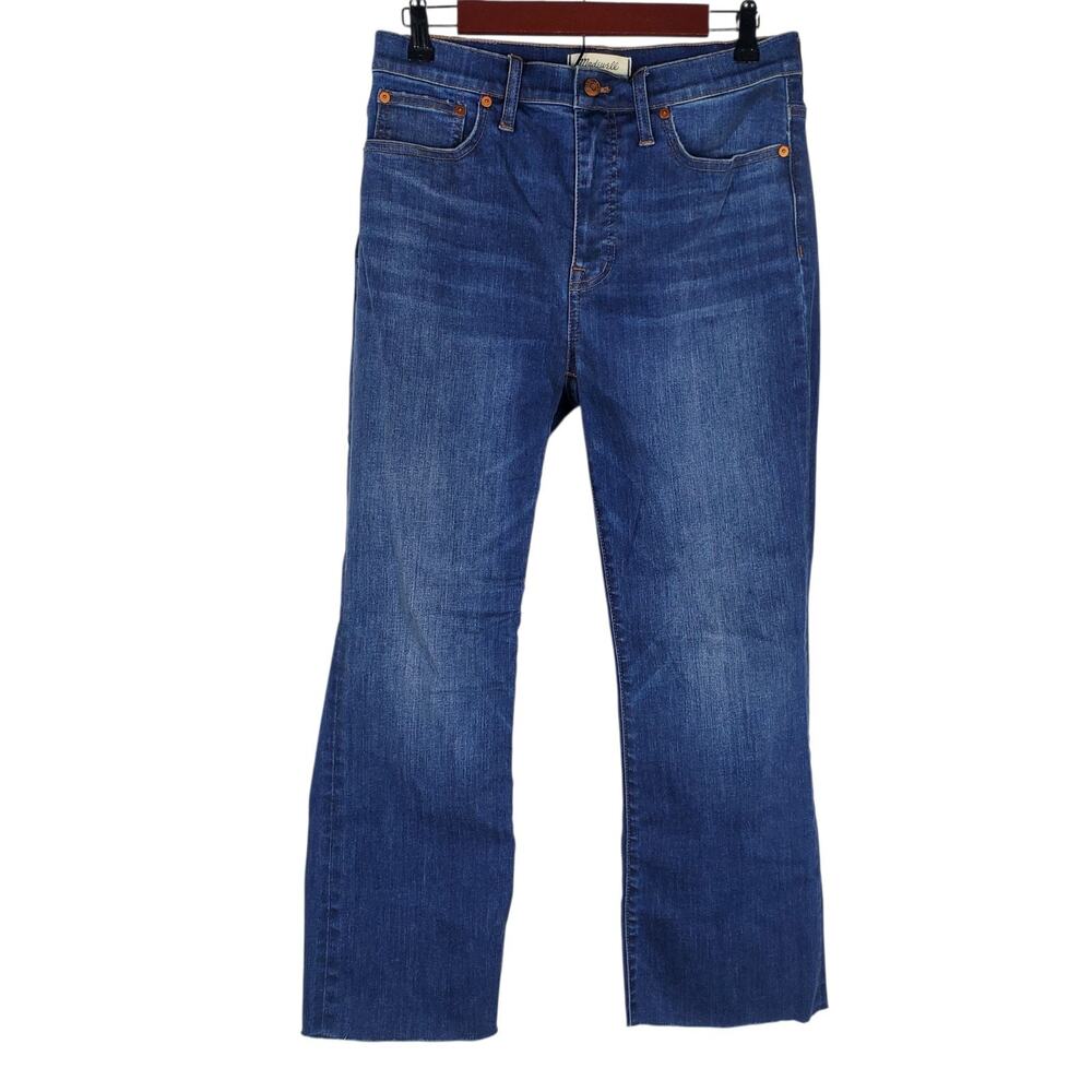 Madewell Cali Demi Boot Jeans Sz 29 Blue Lockwood Wash Cropped 24.5" Inseam READ